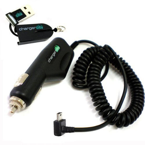 Picture of Chargercity Garmin Nuvi 42 44 50 52 54 LM 55 LMT 56 57 58 60 61 62 64 65 2497 2577 2597 2558 2598 LMTHD GPS w/ 9ft Coiled Vehicle Power Cable for Longer Reach
