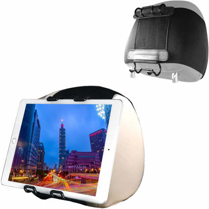 Picture of LycoGear Universal Car Headrest Strap Tablet/Smartphone Mount for iPad Air, iPad Mini, iPad Pro, iPhone 14, 13, 12, 15, Galaxy S21, S22, S23