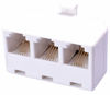 Picture of AmerTac - Zenith TS1001SPJ3W 4 Conductor Triplex Jack, White Landline Telephone Accessory