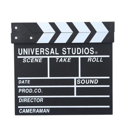 Picture of Wooden Director Scene Clapperboard TV Movie Clapper Board Film Cut Prop