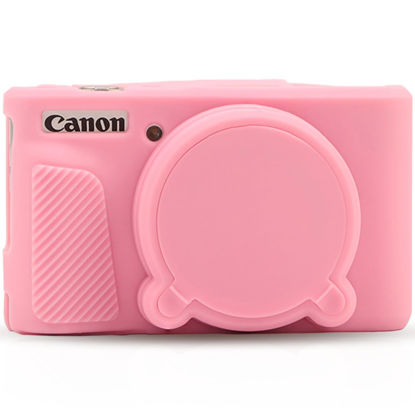 Picture of Camera Cover for Canon PowerShot SX730 HS, SX740 HS Digital Camera, Soft Silicone Protective Cover with Removable Lens Cap, Travel Camera Case for Photographers - Pink