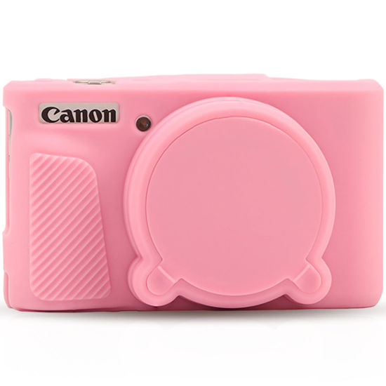 Picture of Camera Cover for Canon PowerShot SX730 HS, SX740 HS Digital Camera, Soft Silicone Protective Cover with Removable Lens Cap, Travel Camera Case for Photographers - Pink