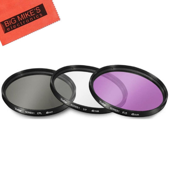 Picture of 49mm Multi-Coated 3 Piece Filter Kit (UV-CPL-FLD) for Panasonic HC-WXF991K, HC-VX981K, HC-X900/M, HC-X920K Camcorder