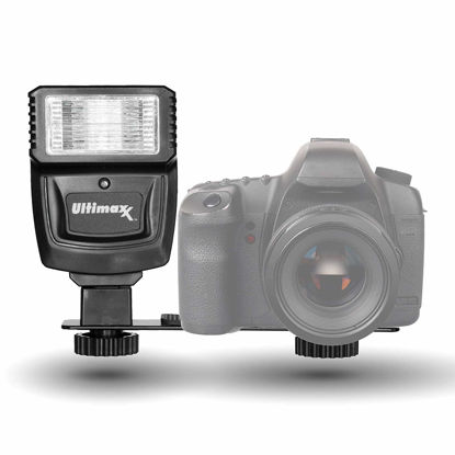 Picture of Ultimaxx Digital Slave Flash with Bracket for Canon, Nikon, Sony,Panasonic, Samsung, Fujifilm, Olympus, Pentax, and Other DSLR Cameras, Includes Metal Hot Shoe Flash Bracket
