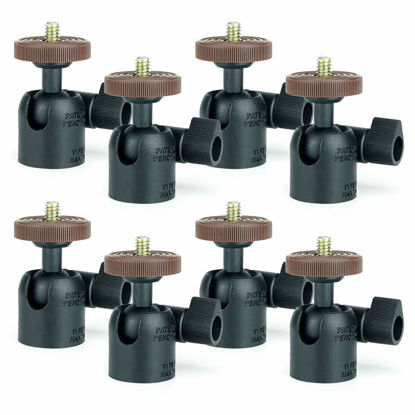 Picture of (8 Pcs) LINCO Lincostore 1/4" Swivel Mini Ball Head Screw Tripod Mount for DSLR Camera Camcorder Light Bracket A020 Cell Phone Holder Support (A020-8)