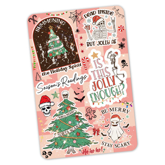 Picture of Clear Back Cover Insert for Kindle | Bookish Kindle Case Decor | Spooky Christmas Kindle Insert for Clear Case | Booktok Gothic Holiday Stickers | Book Gifts Women (Kindle Paperwhite 11th Generation)