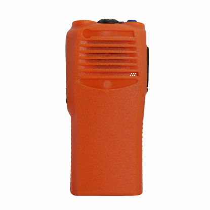 Picture of VBLL 16 Channel Aftermarket Housing Case for Motorola CP200 Radio with Buttons Channel PTT Button Stickers (Orange)