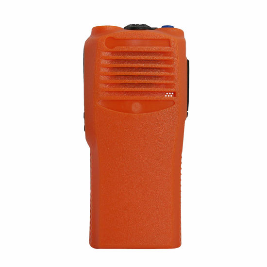 Picture of VBLL 16 Channel Aftermarket Housing Case for Motorola CP200 Radio with Buttons Channel PTT Button Stickers (Orange)