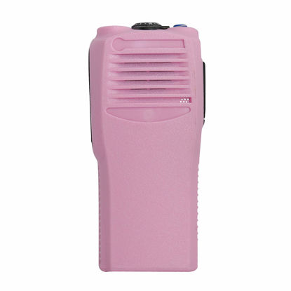 Picture of VBLL 16 Channel Replacement Housing Case for CP200 Radio with Buttons Channel PTT Button Stickers (Pink)