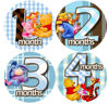 Picture of Baby Monthly Stickers | Blue Winnie Pooh Baby Milestone Sticker | Infant Newborn Boy Photo Prop | Month Bodysuit Stickers for Babies | Cute Winnie Pooh Friends Newborn Monthly Milestones (Set of 12)