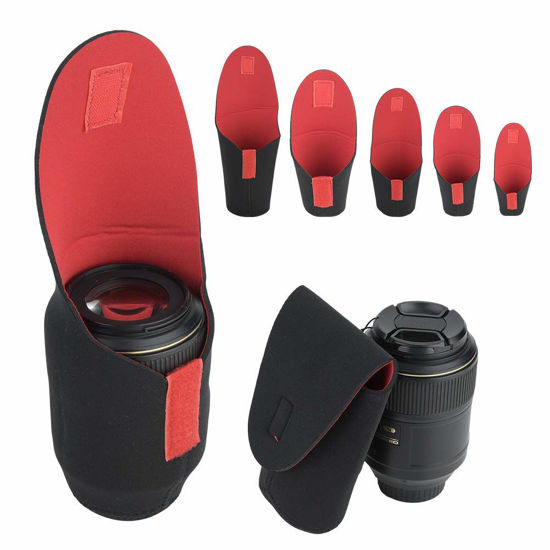 Picture of Portable Neoprene Camera Lens Case, Camera Lens Bag for Photography Enthusiasts, Protecting the Lens From Bad Weather, Accidental Bumps,