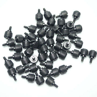 Picture of 50pcs Black Computer Case Thumb Screws (6-32 Thread) for pc case/PC Cover/PCI Slots/Hard Drives Computer Case Thumbscrews