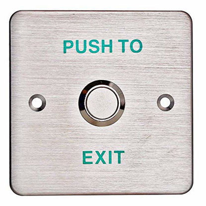 Picture of UHPPOTE Stainless Steel Panel Door Release Out Unlock Exit Button Switch for Hollow Door