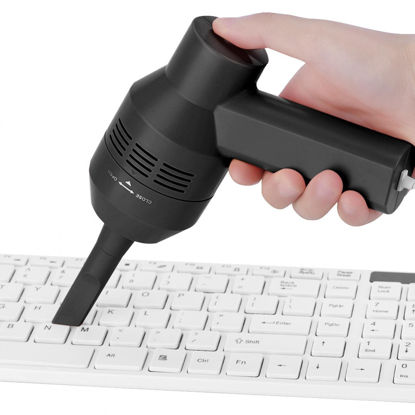 Picture of Zyyini Portable Keyboard Vacuum Cleaner, Mini Handheld USB Keyboard Vacuum Cleaner for Laptop Desktop PC, for Dust, Hair, Eraser Residue, Small Particle(Black)