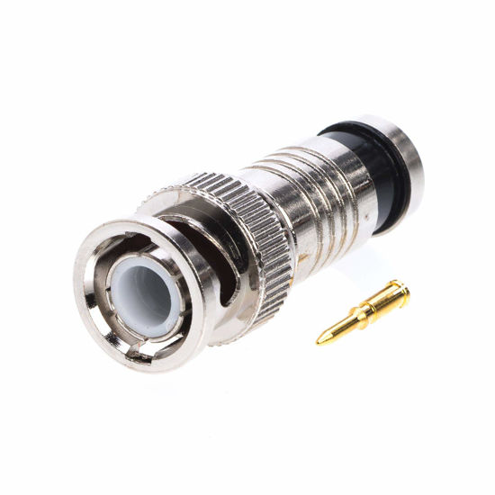 Picture of BNC Male Compression Coax Connectors RG59 Cable Adapter for CCTV Security Camera Pack of 20 Pcs