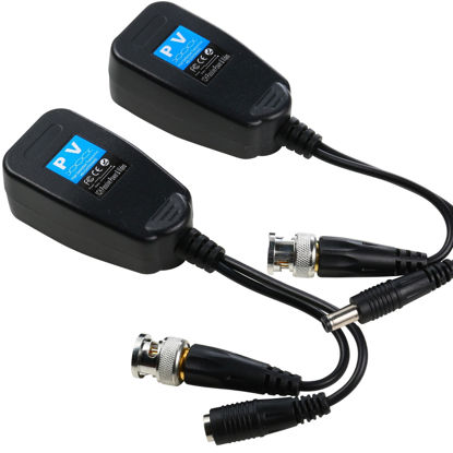 Picture of UHPPOTE HD-CVI/TVI/AHD BNC Video Power Transmitter Passive Balun Receiver to Cat5e 6 RJ45 Connector