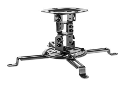 Picture of Manhattan Ceiling Projector Mount - Universal Low Profile Bracket Mounting - 360 Full Motion Rotation with 30 Degree Tilt and Roll, 6 in. High, 30 lb Capacity, Lifetime Mfg Warranty, Black -461184