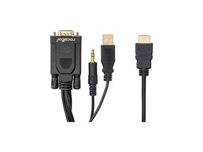 Picture of Rocstor Premium 6ft VGA to HDMI Converter Cable with Power and Audio Support M/M - Compatible with Computers, pc, Desktop, Laptop, Ultrabook, Notebook, Chromebook, Roku, PS3 & 4, Xbox One, Xbox 36