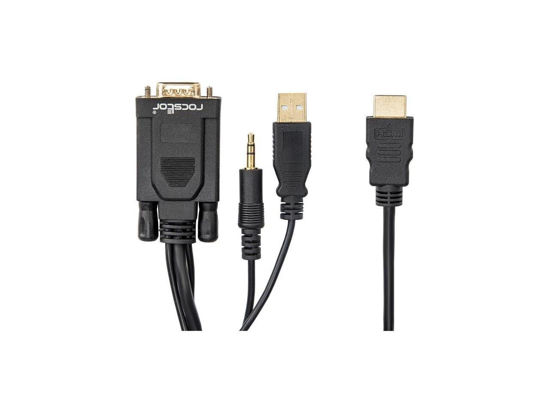 Picture of Rocstor Premium 6ft VGA to HDMI Converter Cable with Power and Audio Support M/M - Compatible with Computers, pc, Desktop, Laptop, Ultrabook, Notebook, Chromebook, Roku, PS3 & 4, Xbox One, Xbox 36