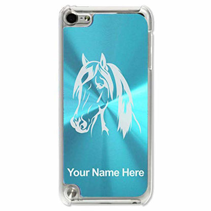 Picture of Case Compatible with iPod Touch 5th/6th/7th Generation, Horse Head 1, Personalized Engraving Included (Light Blue)