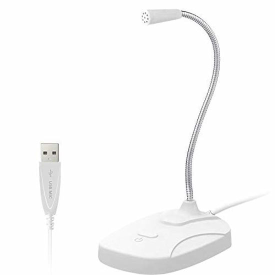 Picture of USB Microphone, ELEBEST Desk Microphone for Computer PC, Plug & Play Condenser MIC, Gooseneck Design with Mute Button, Use for YouTube, Skype,Gaming, Streaming