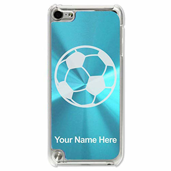 Picture of Case Compatible with iPod Touch 5th/6th/7th Generation, Soccer Ball, Personalized Engraving Included (Light Blue)