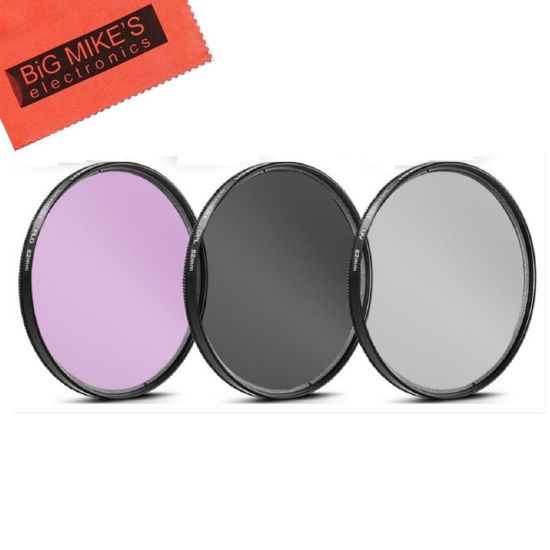 Picture of 52mm Multi-Coated 3 Piece Filter Kit (UV-CPL-FLD) for Canon, Nikon, Olympus, Pentax, Sony, Sigma, Tamron Digital Cameras and Camcorders + MicroFiber Cleaning Cloth