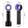 Picture of LZLRUN Protable Handheld Cooling Bladeless Fan USB Mini Fan Desktop Bladeless Fan Rechargeable Quiet 3 Gear (Black)