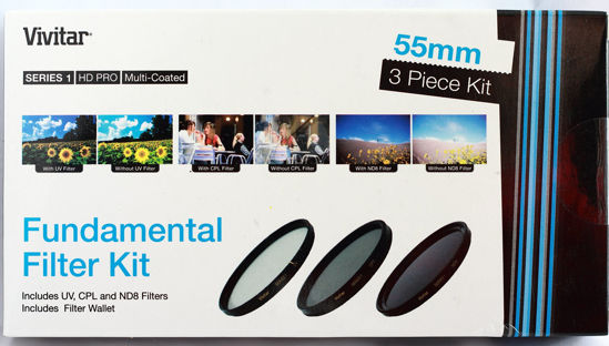Picture of Vivitar 3-Piece Multi-Coated HD Filter Set (55mm UV/CPL/ND8)