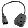 Picture of Tekit PDU/UPS Power Extension Cable 60cm/2ft,Quality UPS Power Cable IEC320 C14 Male Plug to UK 13A Female Socket BS1363