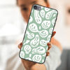 Picture of zaztify Phone Case for iPod Touch 5/6/7, Pastel Green White Funny Trippy Dripping Smile Melted Hippie Smiling Skull Ghost Face Cute Shockproof Protective Anti-Slip Thin Soft Cover Shell