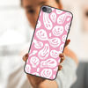 Picture of zaztify Phone Case for iPod Touch 5/6/7, Pastel Pink White Funny Trippy Dripping Smile Melted Hippie Smiling Skull Ghost Face Cute Shockproof Protective Anti-Slip Soft Cover Shell