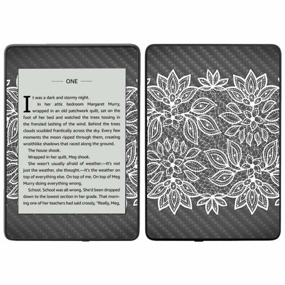 Picture of MightySkins Carbon Fiber Skin for Amazon Kindle Paperwhite 2018 (Waterproof Model) - Blue Petals | Protective, Durable Textured Carbon Fiber Finish | Easy to Apply, Remove| Made in The USA