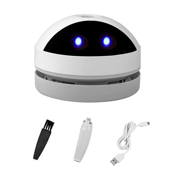 Picture of Desktop Vacuum Cleaner USB Charging with Vacuum Nozzle Cleaning Brush, Detachable Design & Portable Mini Table Dust Vaccum Cleaner, Best Cleaner for Cleaning Dust, Crumbs, Piano, Computer, Car Etc