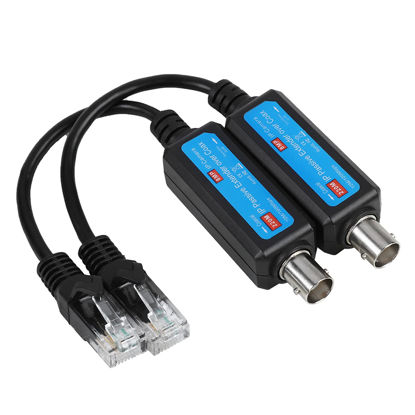 Picture of Coax Cable to Ethernet Adapter,1Pair 10/100Mbps 1CH Passive IP Network Coaxial Transmitter Receiver Extender for IP NVR Camera