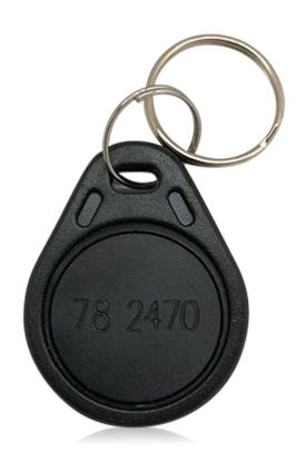 Picture of 5 AuthorizID Thin Black 26 Bit Proximity Key Fobs Weigand Prox Keyfobs Compatable with ISOProx 1386 1326 H10301 Format Readers. Works with The vast Majority of Access Control Systems