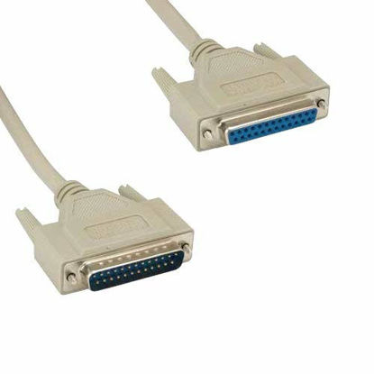 Picture of KENTEK 6 Feet FT IEEE-1284 DB25 Parallel Printer Data Extension Cable Cord Male to Female M/F 28 AWG Bi-Directional 25 Pin Molded 18PR Port for LPT Printer Scanner PC Mac Linux Modem