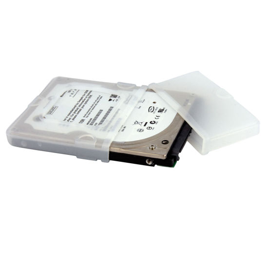 Picture of StarTech.com 2.5in Silicone Laptop Hard Drive Protector Sleeve with Connector Cap - 3.5 HDD protector - Hard Drive protector (HDDSLEV25), Clear