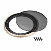 Picture of uxcell 2pcs 6.5" Speaker Grill Mesh Decorative Circle Woofer Guard Protector Cover Audio Parts Golden