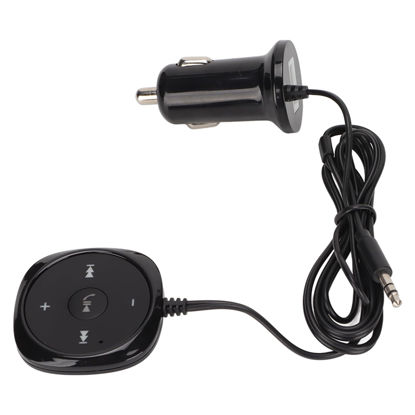 Picture of Auto Bluetooth Audio Receiver, Multifunction Handsfree Calling Bluetooth 5.0 Music Adapter Wireless 5V 2.1A Easy To Use for Cars with 3.5mm AUX Input
