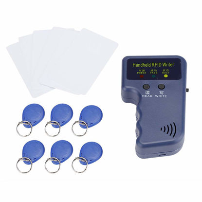 Picture of Handheld RFID Card Copier 125KHz ID (EM4100/HID/AWID) Duplicator Reader Writer with 5Pcs Writable Keychain and 5Pcs Writable Card Contactless Card Type