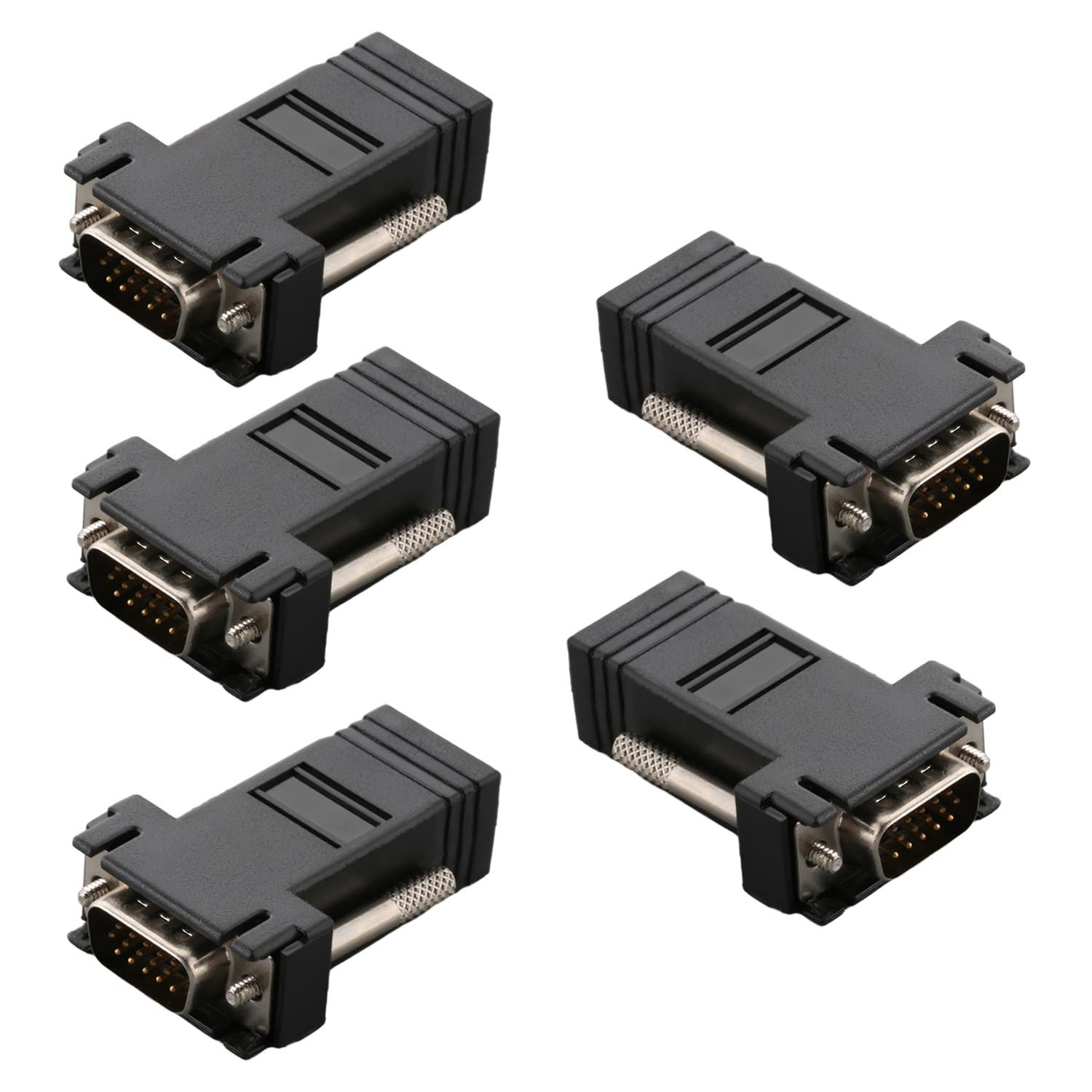 GetUSCart- Heyiarbeit 15-pin 3-Row D-SUB VGA Gender Changer RJ45 to ...