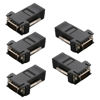 Picture of Heyiarbeit 15-pin 3-Row D-SUB VGA Gender Changer RJ45 to DB15 Mini Gender Changer Coupler Adapter Connector for Serial Applications Black 5pcs