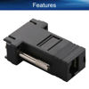Picture of Heyiarbeit 15-pin 3-Row D-SUB VGA Gender Changer RJ45 to DB15 Mini Gender Changer Coupler Adapter Connector for Serial Applications Black 5pcs