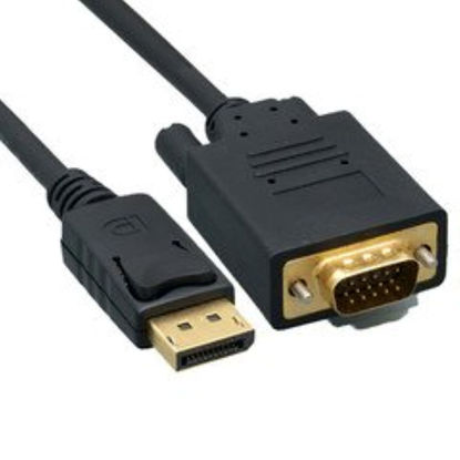 Picture of CableWholesale DisplayPort (DP) to VGA Adapter Monitor Cable - HD 1080p DisplayPort (DP) Male to VGA Male, Gold Plated Connector, Black, 10 feet