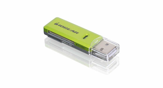 Picture of IOGEAR USB 2.0 SD Portable Card Reader - Dual Slot - Rate Up To 480Mbps - USB Powered - SDXC/SDHC/SD/Micro SDXC/Micro SD/Micro SDHC/M2/MS/CF/UHS-I - Mac/Win/Chrome - GFR204SD
