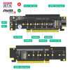 Picture of JMT Dual NVMe M Key to PCI-E 4.0 16X Adapter Card Support for PCIe x8x4x4 Bifurcation Motherboard