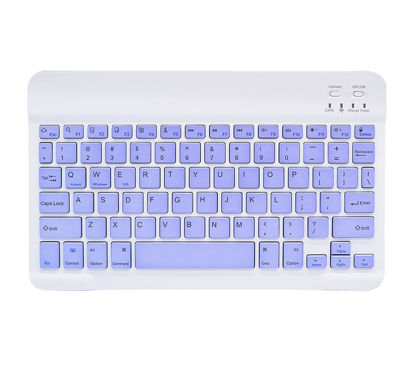 Picture of 10-Inch Mini Ultra-Slim Bluetooth Keyboard Portable Wireless Keyboard Rechargeable for Apple iPad iPhone Samsung Tablet Phone Smartphone iOS Android Windows (Purple)