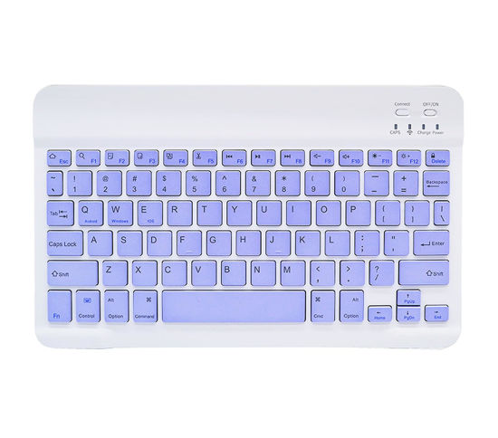 Picture of 10-Inch Mini Ultra-Slim Bluetooth Keyboard Portable Wireless Keyboard Rechargeable for Apple iPad iPhone Samsung Tablet Phone Smartphone iOS Android Windows (Purple)