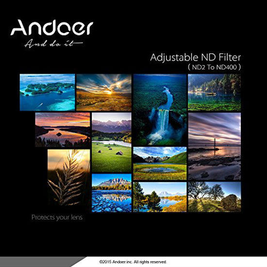 Picture of Andoer 67mm ND Fader Neutral Density Adjustable ND2 to ND400 Variable Filter for Canon Nikon DSLR Camera